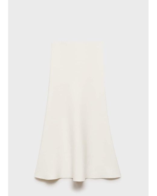 Mango White Fine-Knit Peplum Skirt