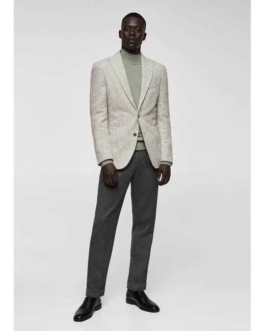 Mango Multicolor Virgin Wool Jacket for men