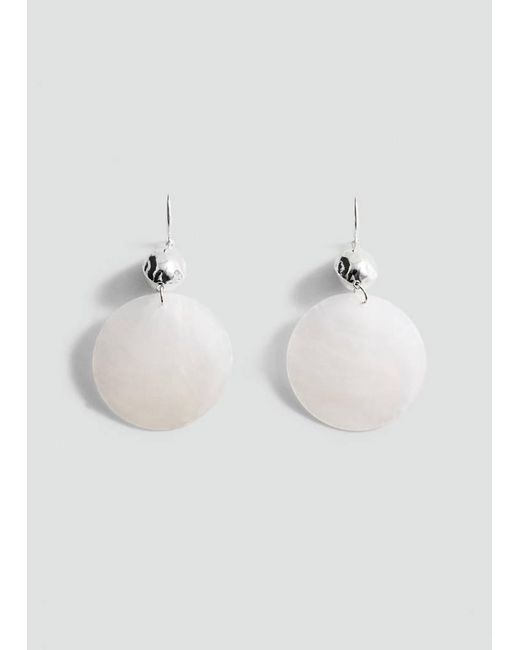 Mango White Shell Pendant Earrings