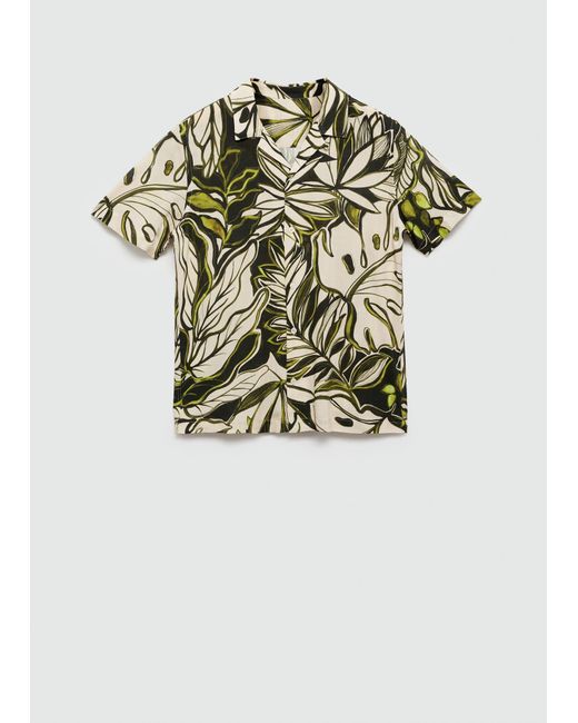 Mango Natural Flowy Hawaiian Print Shirt for men