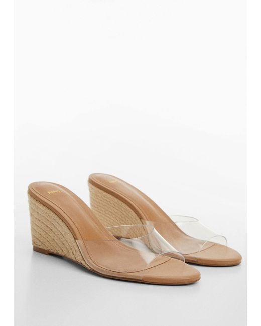 Mango Natural Vinyl Wedge Sandals