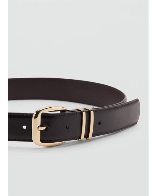 Mango Brown Square Buckle Belt