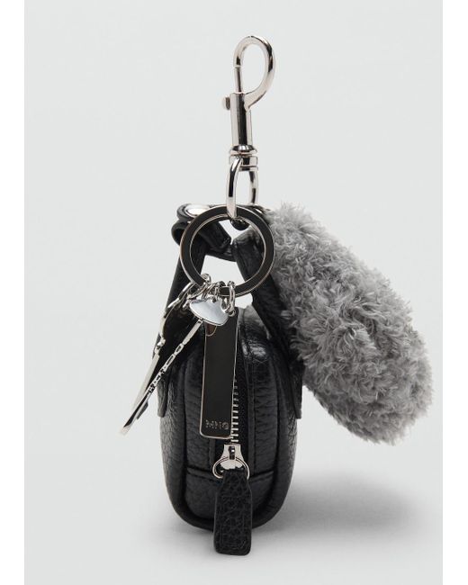 Mango Gray Multi-Charm Bear Handbag Keyring
