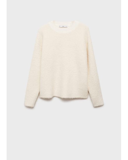 Mango Gray Round-Neck Sweater With Soft Finish
