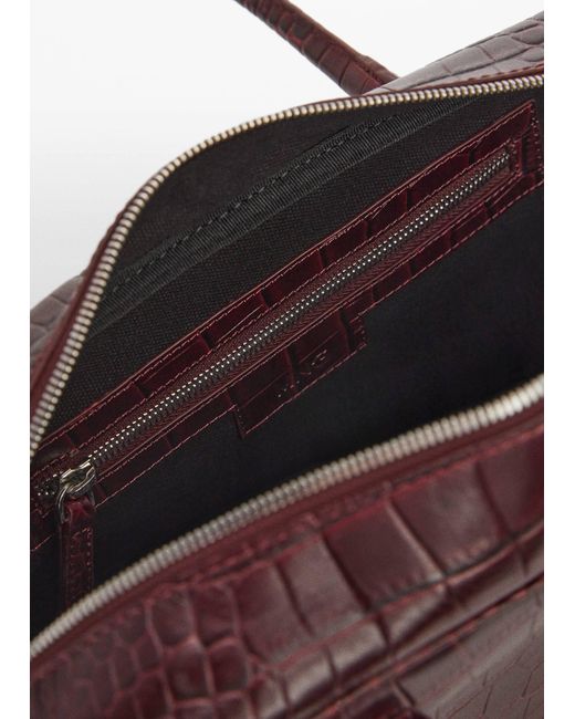 Mango Black Rectangular Leather Handbag
