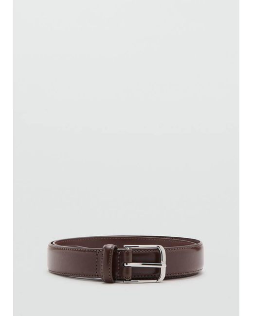 Mango Brown Buckle Belt for men