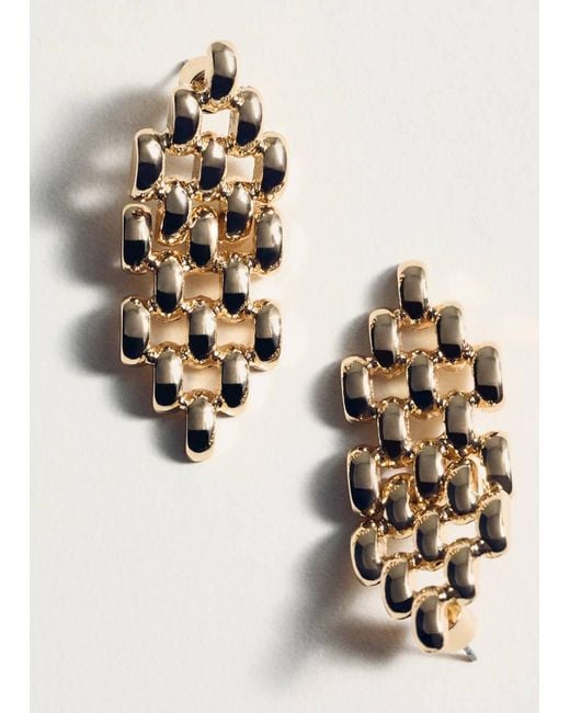 Mango Metallic Link Dangling Earrings