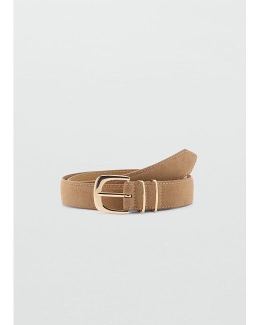 Mango Natural Suede Belt