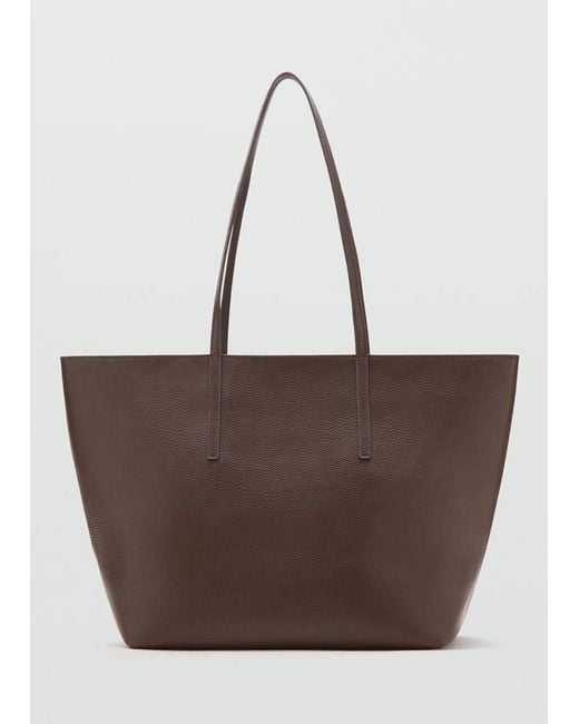 Mango Black Shopper Bag With Double Handle
