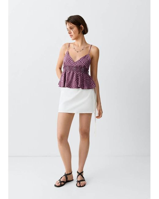 MANGO TEEN Red Printed Strap Top