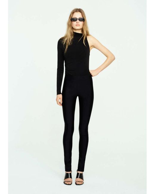 Mango Black Asymmetric Long-Sleeve Top