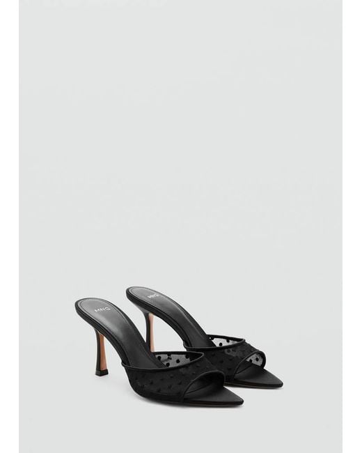 Mango White Lace Heeled Sandals