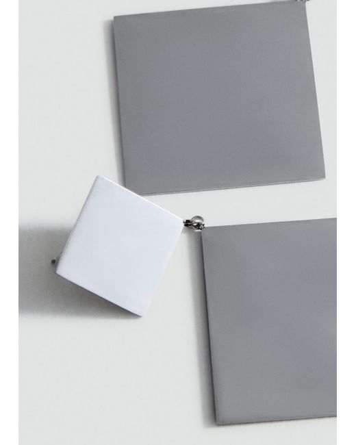 Mango Gray Geometric Pendant Earrings