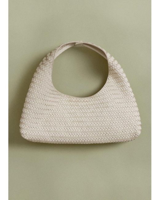 Mango Green Mini Braided Leather Bag