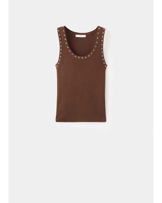 Mango Black Knitted Top With Studs