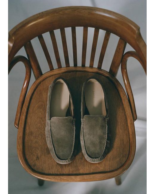 Mango Green Suede Driving Shoes for men