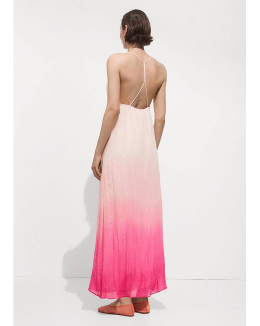 Mango Pink Printed Lyocell Dress