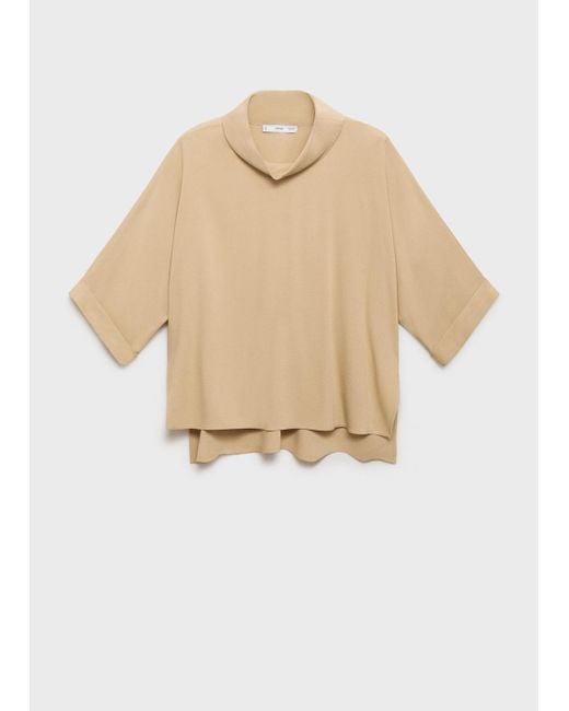 Mango Natural Oversized Flowing Blouse
