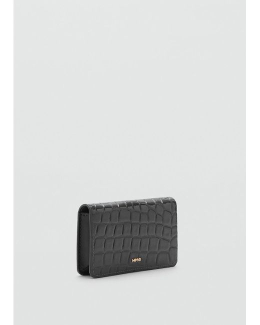 Mango Gray Small Croc Wallet
