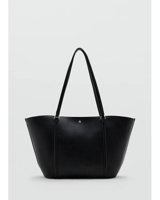 Mango Black Shopper Bag With Double Handle