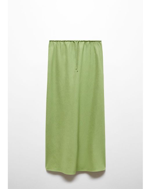 Mango Green Long Skirt With Adjustable Bow Pastel