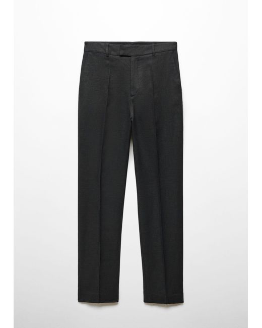 Mango Black 100% Linen Suit Trousers