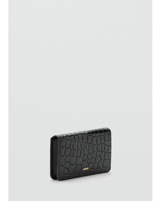 Mango Gray Small Croc Wallet