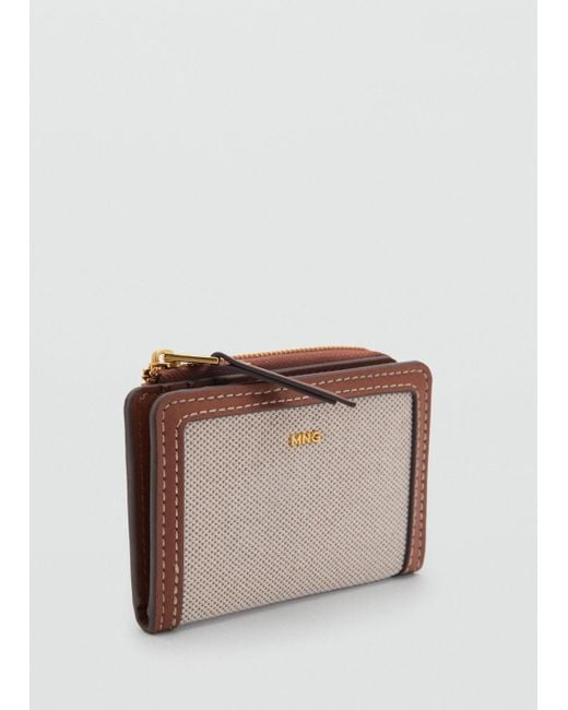 Mango Multicolor Canvas Wallet With Contrasting Flap