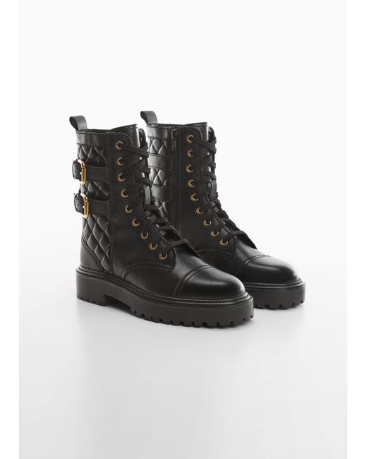 Mango white lace up cheap boots