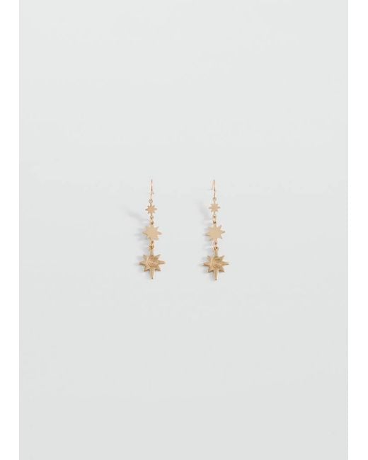 MANGO TEEN White Long Star Earrings