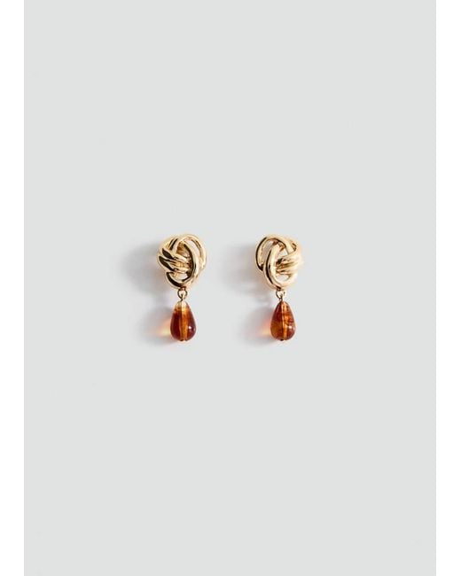 Mango Metallic Drop Earrings
