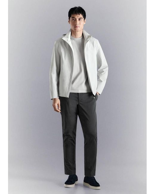 Mango Gray Slim Fit Water-Repellent Trousers for men