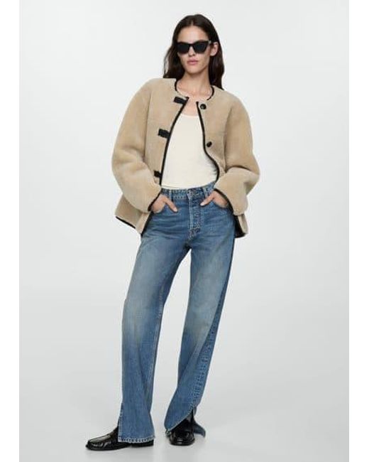 Mango blue fur coat best sale