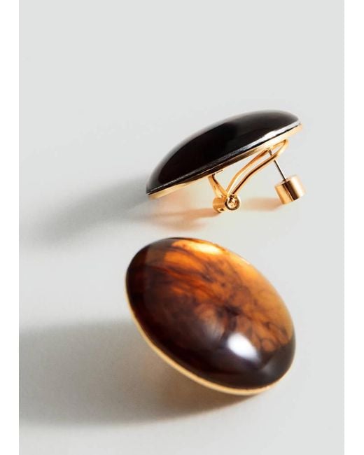 Mango Brown Round Resin Earrings