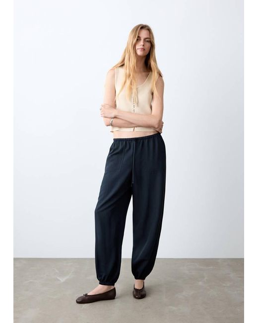 MANGO TEEN White Balloon Cotton Trousers