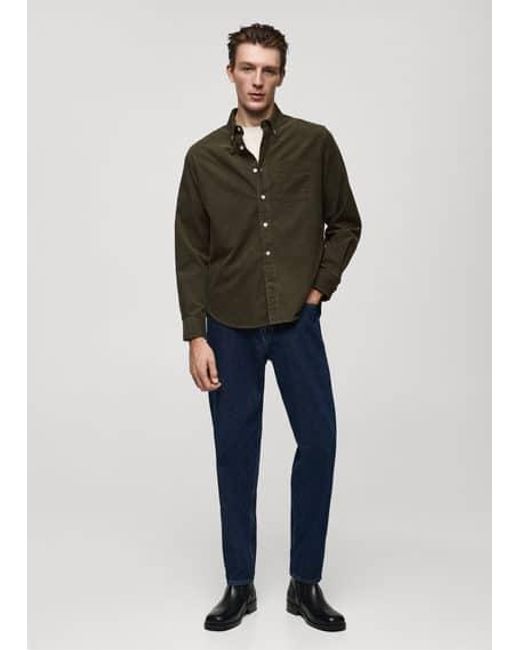 Mango Classic Fit Micro Corduroy Shirt in Blue for Men Lyst UK
