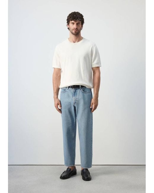 Mango White Sammy Cropped Carrot Fit Jeans for men