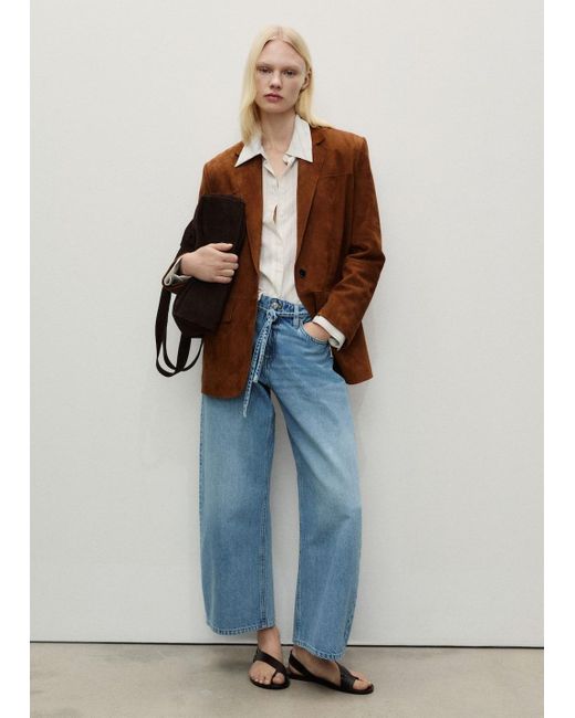 Mango Blue Balloon Jeans With Belt