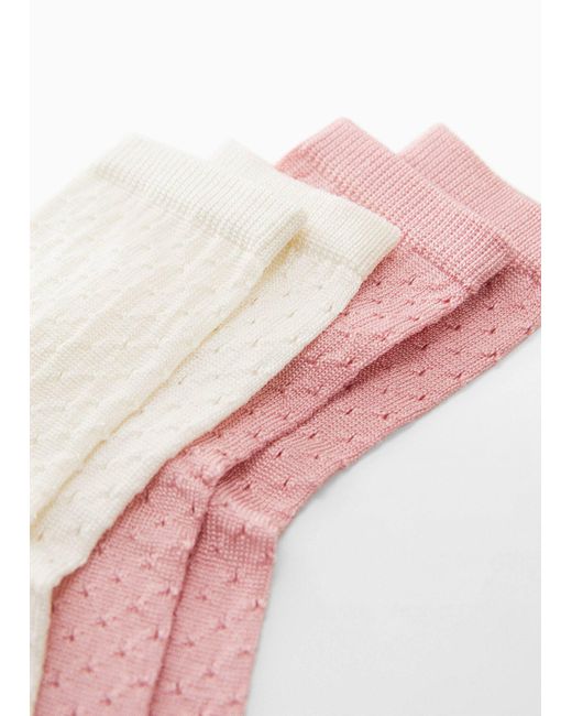 Mango Pink 2 Knit Socks Pack Light