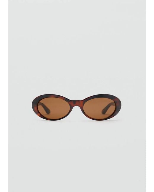 Mango White Oval-Frame Sunglasses