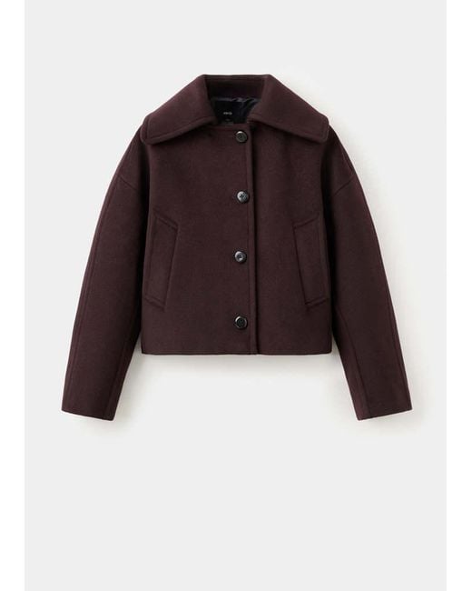 Mango Multicolor Wool Jacket With Shirt Collar