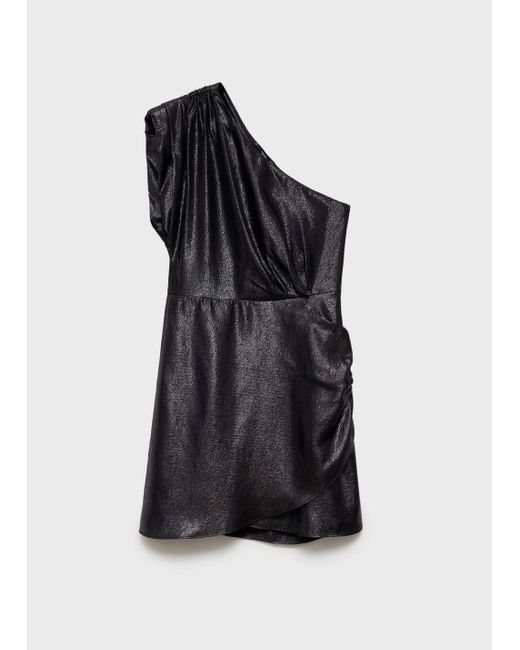 Mango Multicolor Textured Asymmetrical Dress