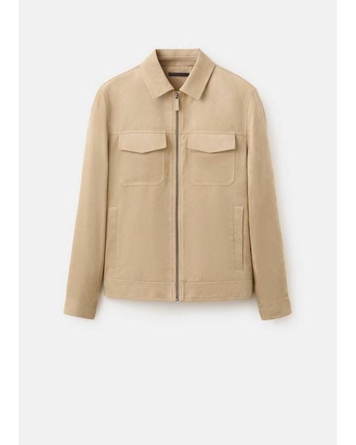 Mango White Suede-Effect Jacket With Pockets for men