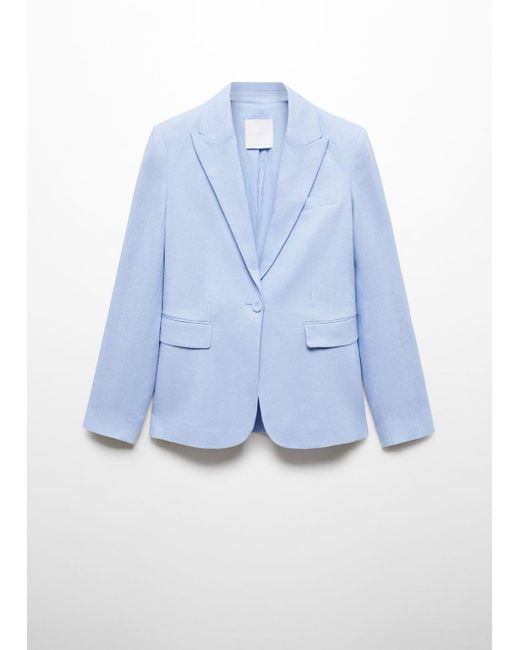 Mango Blazer Suit 100 Linen Sky in Blue Lyst UK
