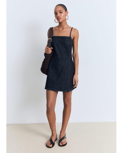 Abito A Tuta Denim Corto Blu di Mango in Blue