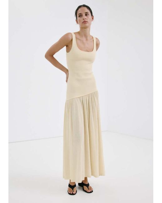 Mango Natural Asymmetric Cut Knitted Dress