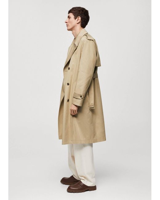 Mango Natural Relaxed Fit Trench Trench Coat With Belt for men