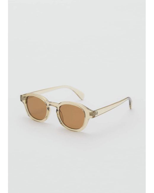 Mango White Semi-Transparent Frame Sunglasses for men