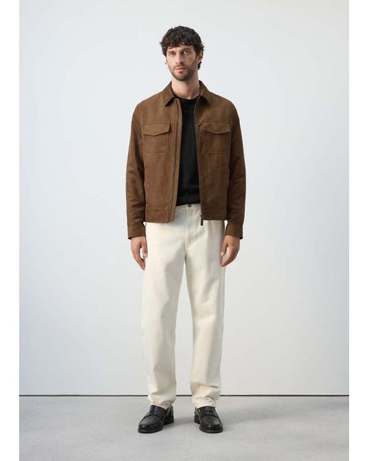 Mango Multicolor Suede-Effect Jacket With Pockets for men