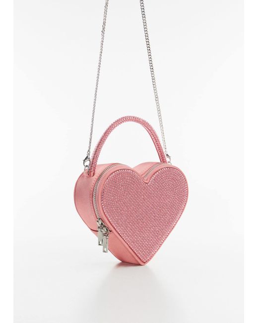 Mango Pink Crystal Heart Bag